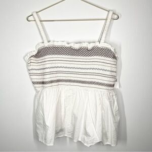 NWT Old Navy Sleeveless Smocked Babydoll Top Calla Lillies Tank Top XL